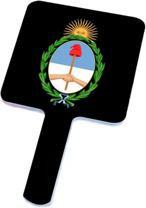 GOYMFKM Hand Mirror with Handle - Argentina National Emblem Flag Handheld Mirror for Barber Shops, Hairdressing, Home Self Hair Cutting and Makeup White 12×22Cm
