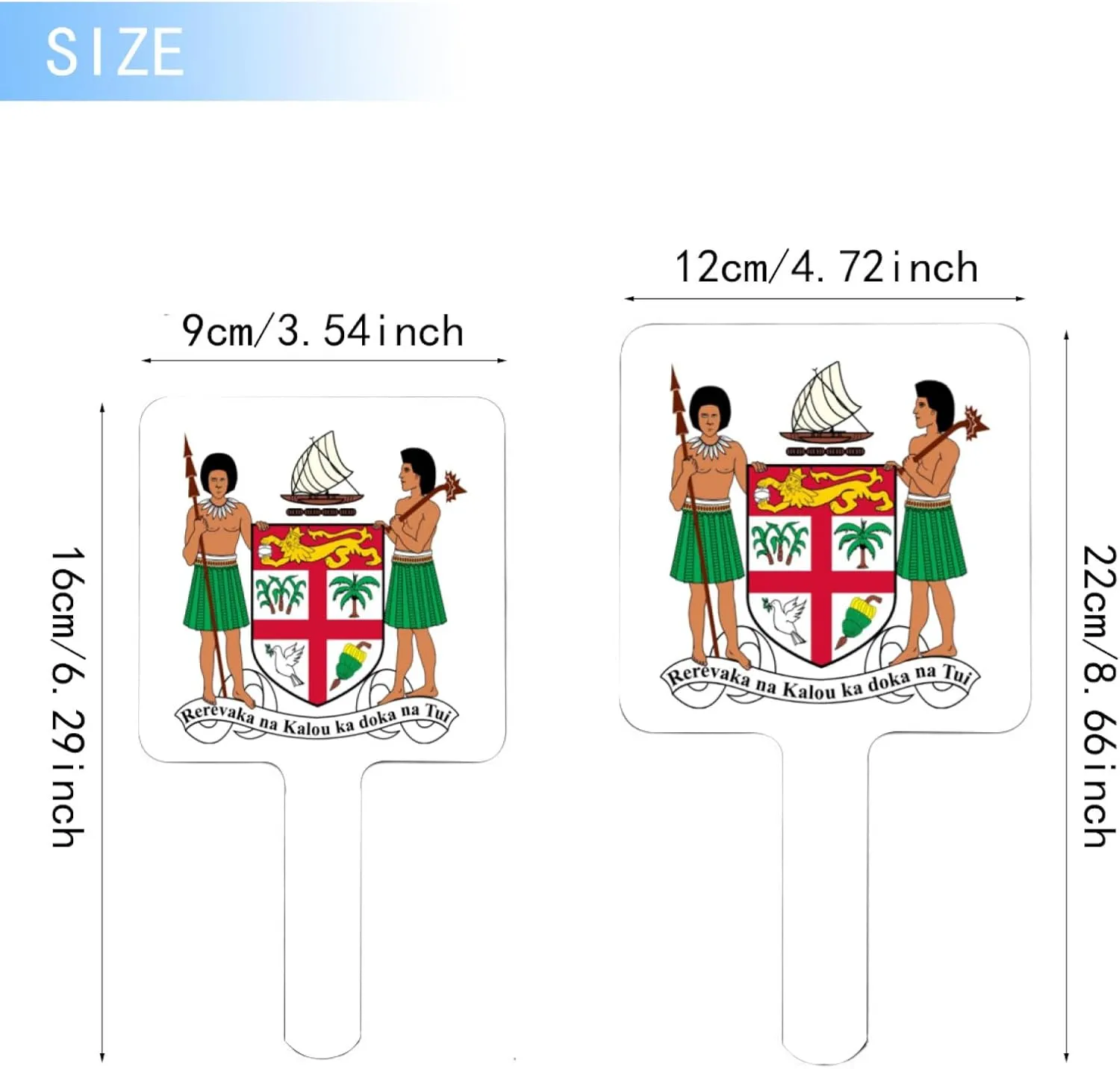 GOYMFKM Handheld Makeup Mirrors with Fiji National Emblem Map Flag- Hand Held Mirror with Handle for Makeup, Portable Travel Vanity Mirror for Men Women(Square) Black 9×16Cm