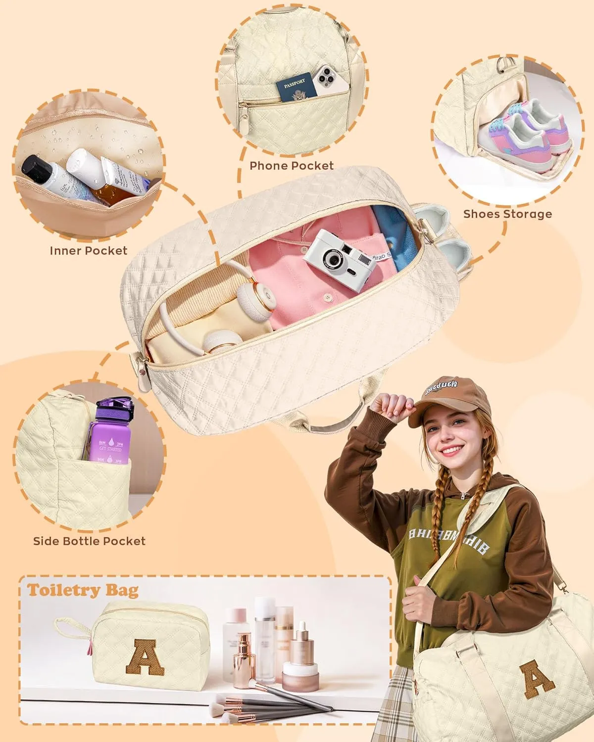 graduation gifts, Gift for Girls 10 11 12 13 14 15 16 17 18 year old, Birthday Gifts, Duffel Gym Bag, Gifts for Kids, Overnight Bag, Granddaughter Gifts