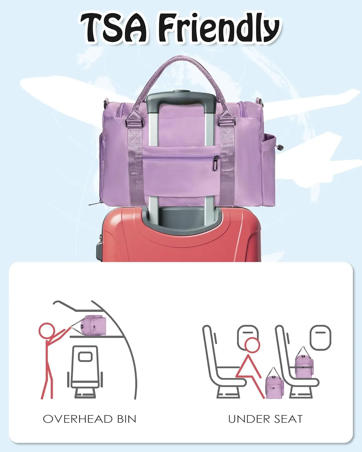 Graduation Gifts, Initial Gym Bag for Girls, Kids Travel Duffel Bag,Appreciation Gifts, Personalized Weekender Bag, Daughter Gifts from women, Friends Teacher Girls Gifts