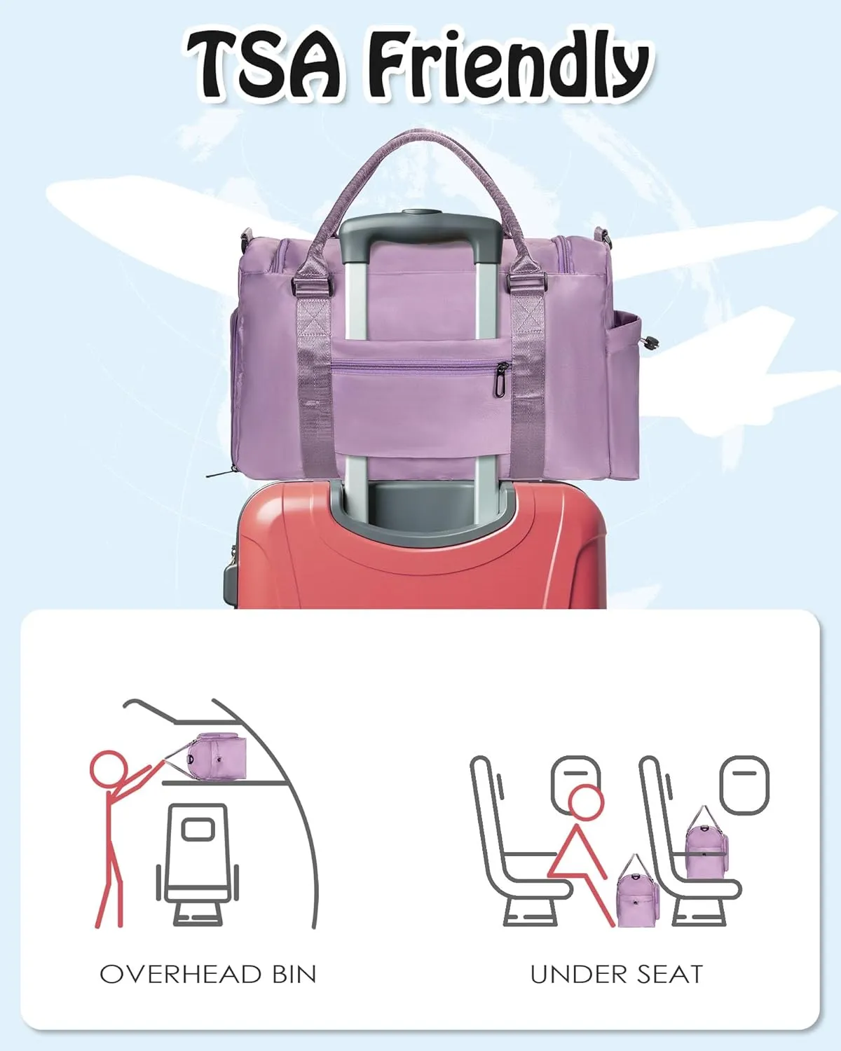 Graduation Gifts, Initial Gym Bag for Girls, Kids Travel Duffel Bag,Appreciation Gifts, Personalized Weekender Bag, Daughter Gifts from women, Friends Teacher Girls Gifts