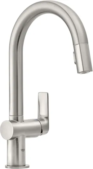 Grohe 30 378 Defined 1.75 GPM Single Hole Pull Down Bar Faucet with SilkMove Technology - SuperSteel