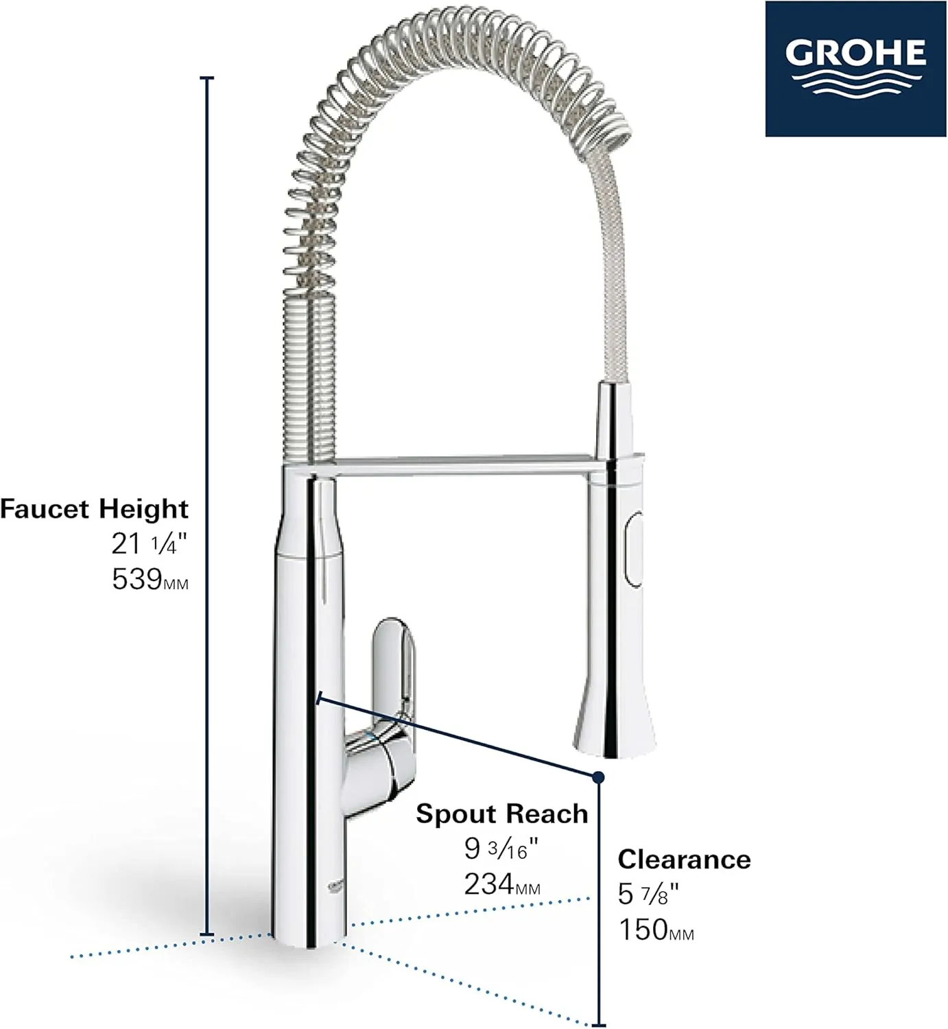 Grohe K7 Medium Semi-Pro Single-Handle Standard Kitchen Faucet