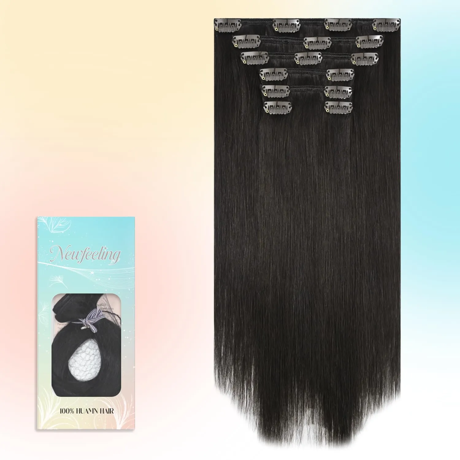 Hair Extensions Remy Clip in Hair Extensions Real Human Hair 20 inch 75g #2 Dark Brown 100% Human Hair Clip ins Natural Straight Hair Extension for Women