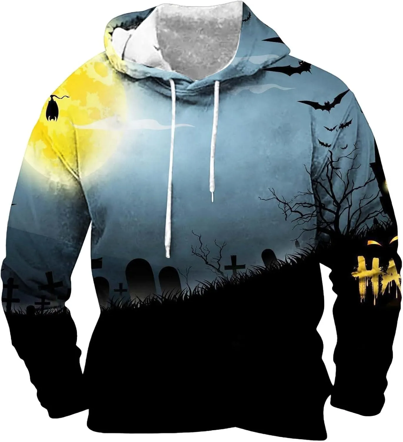 halloween sweatshirt men Autumn Casual Long Sleeve Halloween 3D Printed Long Sleeve Hoodless Sweatshirt Top