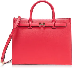Halston Jerry Embossed Pebble Top Zip Satchel