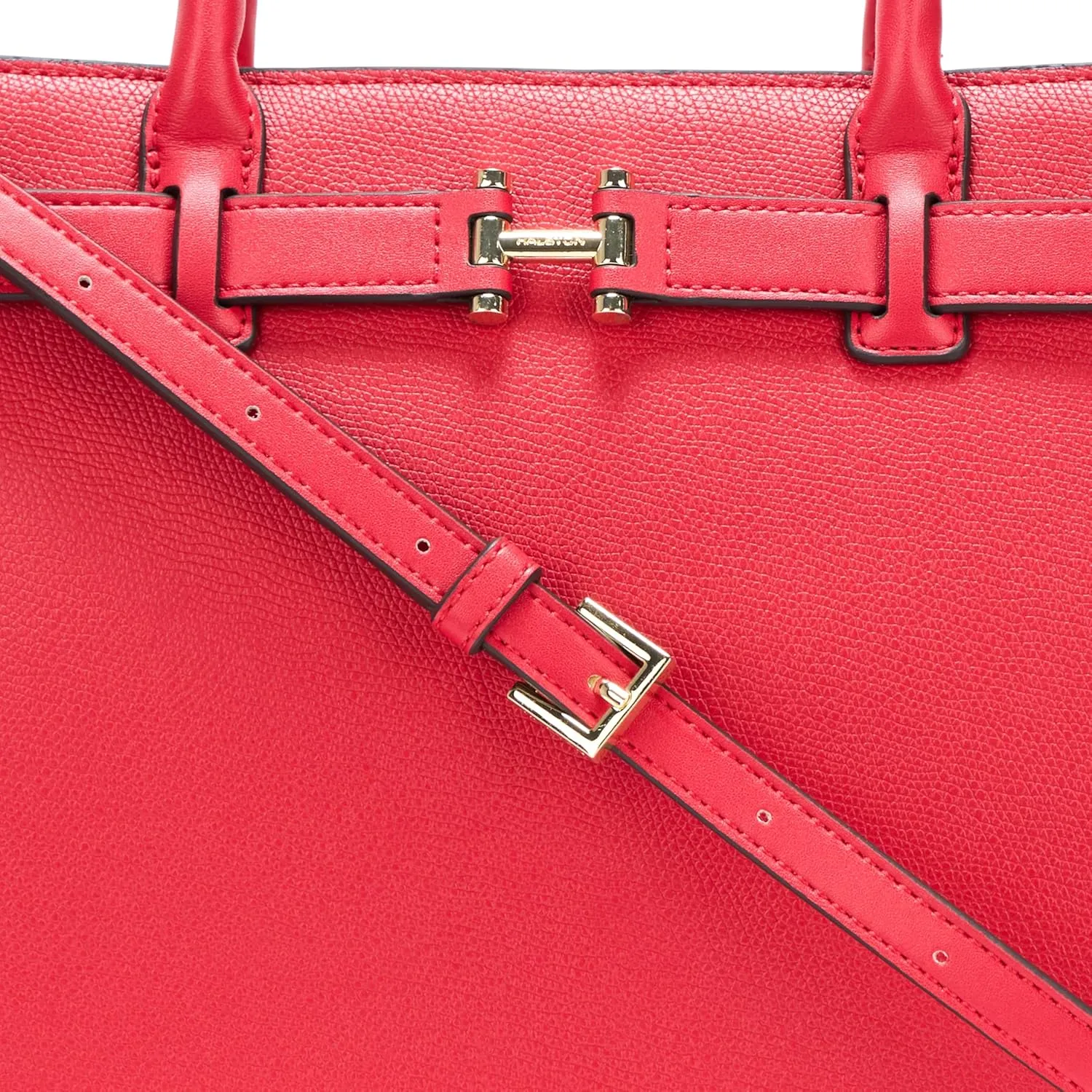 Halston Jerry Embossed Pebble Top Zip Satchel