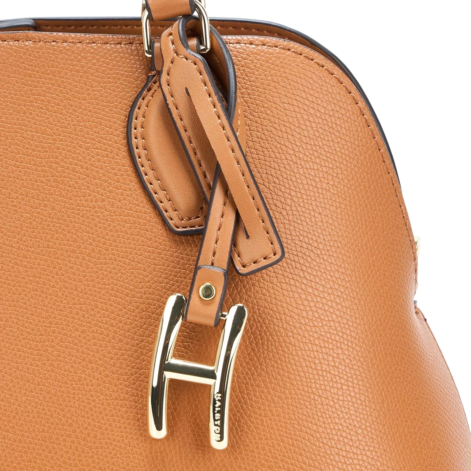 Halston Quincy Embossed Pebble Top Zip Satchel