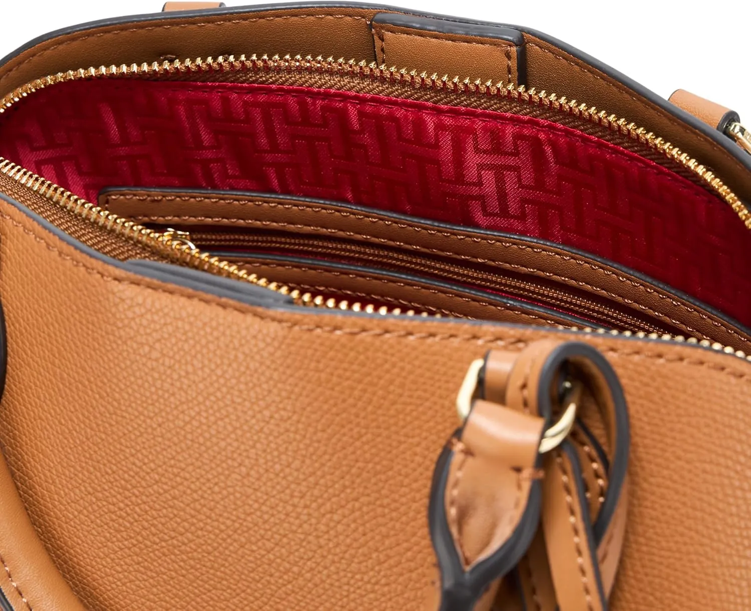 Halston Quincy Embossed Pebble Top Zip Satchel