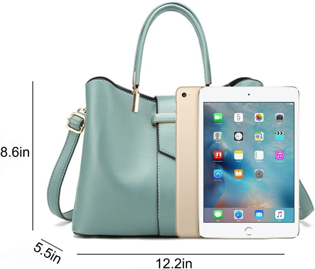 Handbags for Women Fashion Tote Bags Shoulder Bag Top Handle Satchel Purse Set 2pcs Coffee