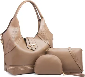 Handbags for Women Fashion Tote Bags Shoulder Bag Top Handle Satchel Purse Set 3pcs(Yellow)