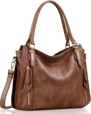 Handbags for Women Faux Leather Top Handle Shoulder Bags with Detachable Strap Medium Size