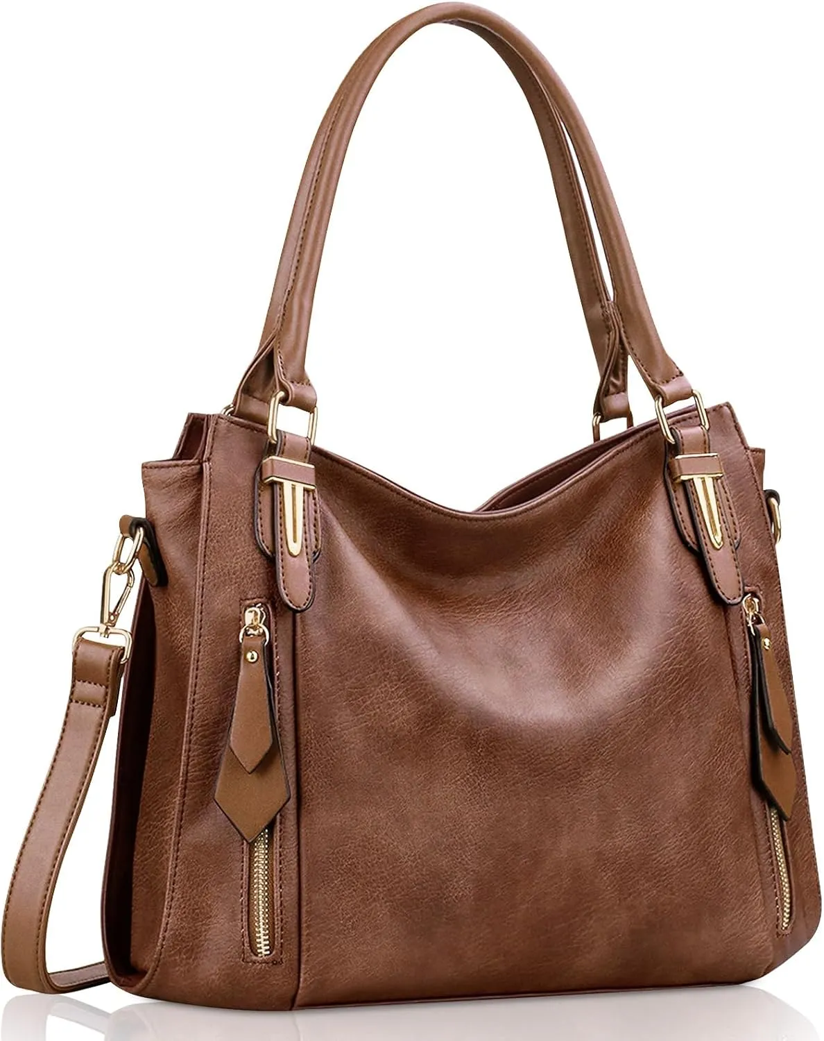 Handbags for Women Faux Leather Top Handle Shoulder Bags with Detachable Strap Medium Size