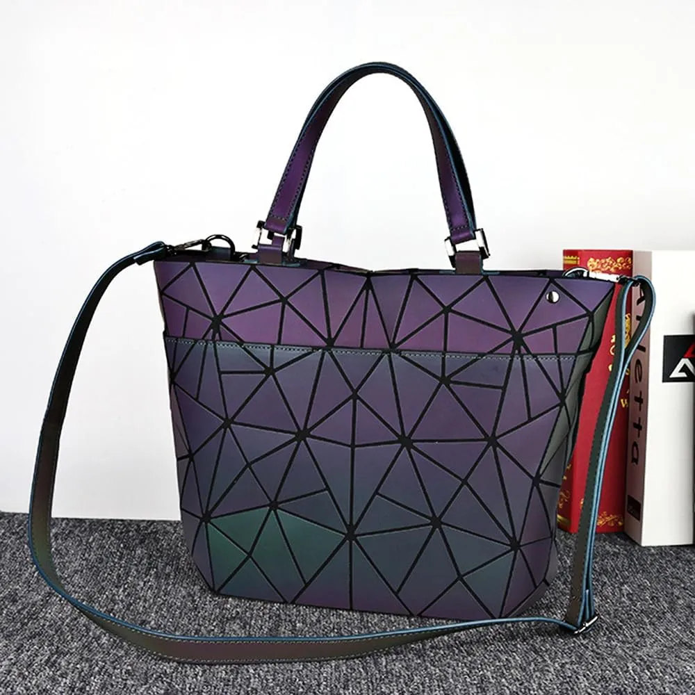 Handbags Womens Geometric Luminous Purse bags Ladies Top Handle Satchel Bags