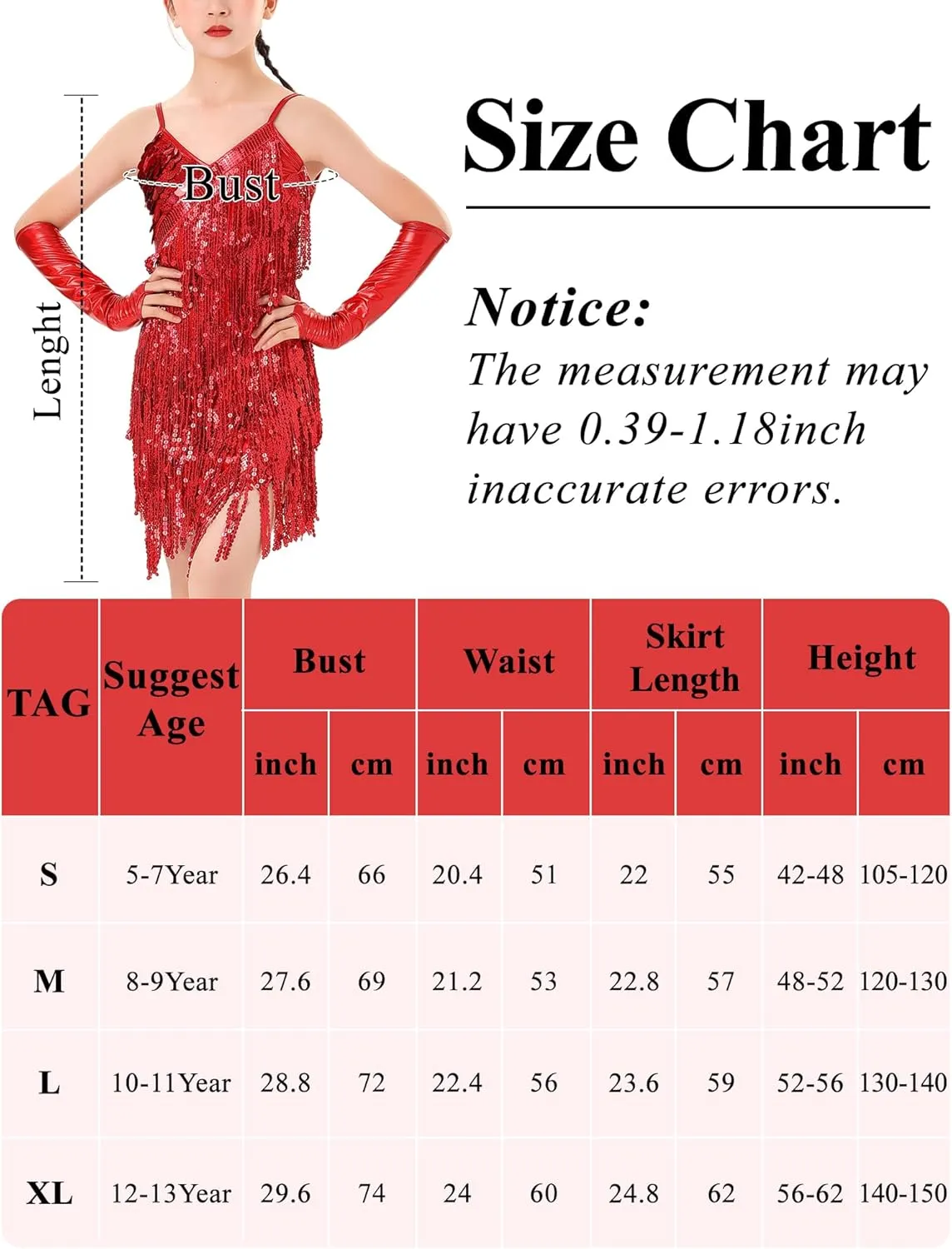 Happy Cherry Dance Costumes for Girls Sequin Fringe Latin Jazz Dance Dress with Sleeves Kids Sparkly Tassel Swift Outfit