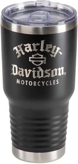 Harley-Davidson Old English Travel Tumbler - 30 Oz. Double-Wall Stainless Steel