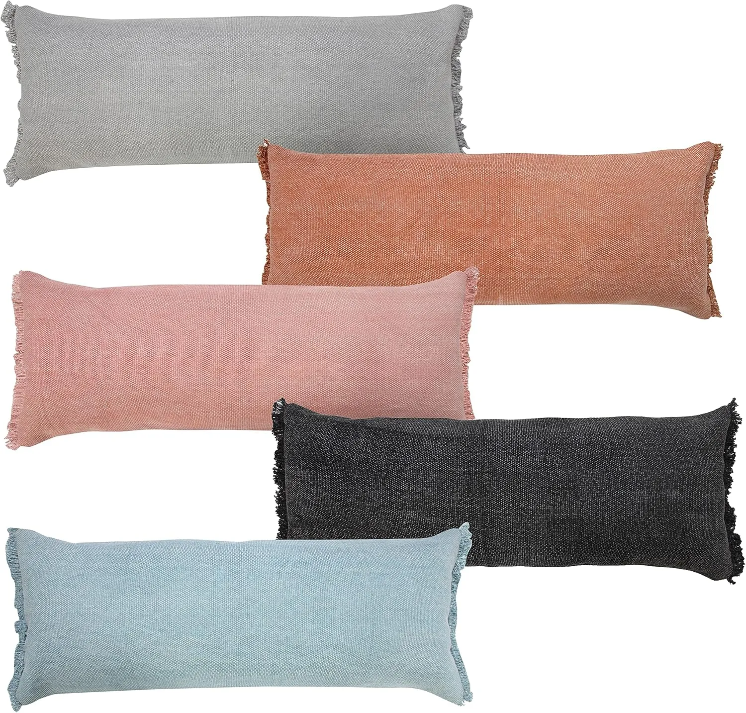 Harlow Hilll 14x36 Throw Pillow Cover for Home Decor | Decorative Lumbar Pillow Covers for Couch & Bed | 100% Cotton Pillow Covers | Farmhouse Decor for Living & Bedroom | Black