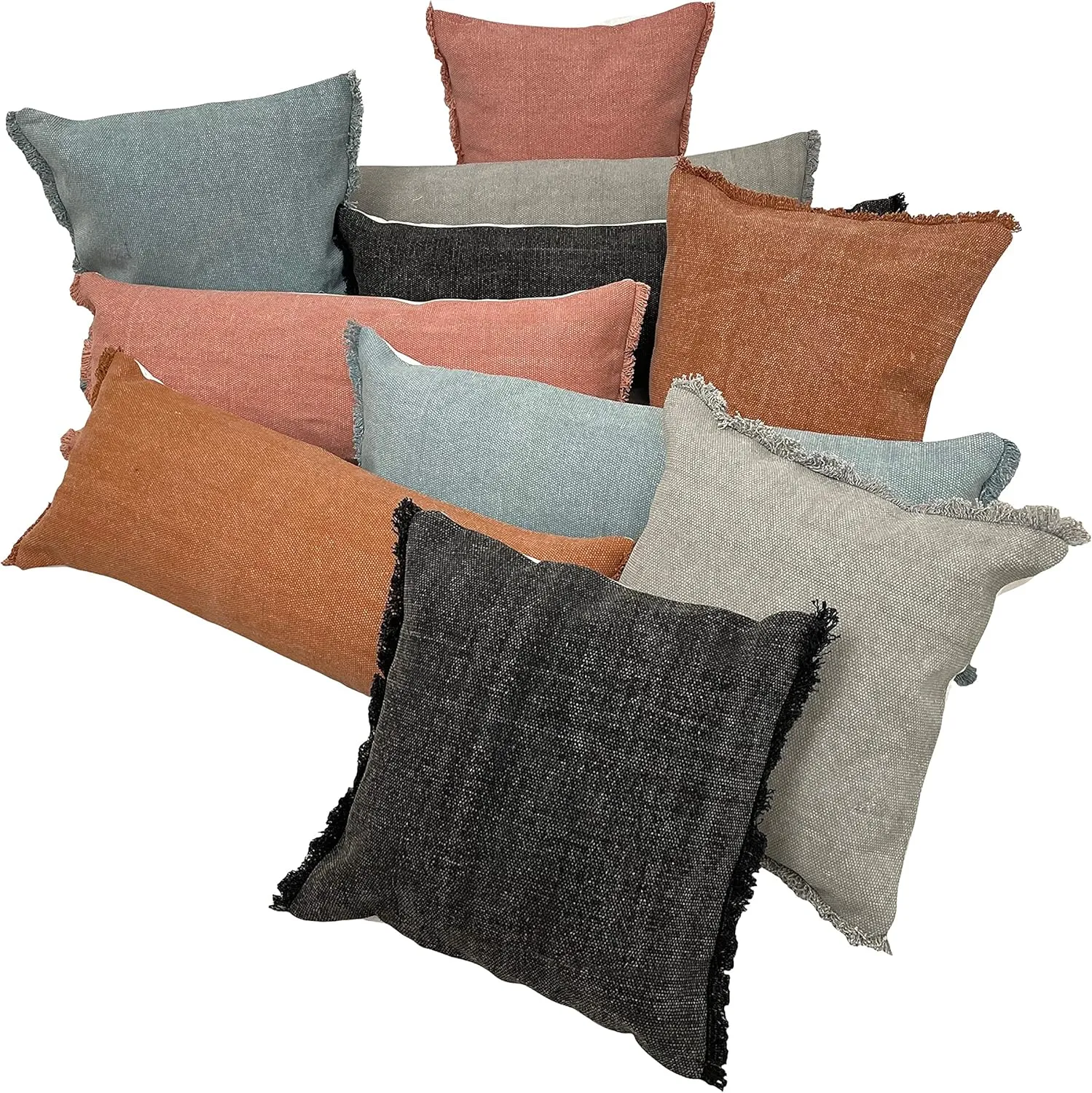 Harlow Hilll 14x36 Throw Pillow Cover for Home Decor | Decorative Lumbar Pillow Covers for Couch & Bed | 100% Cotton Pillow Covers | Farmhouse Decor for Living & Bedroom | Black