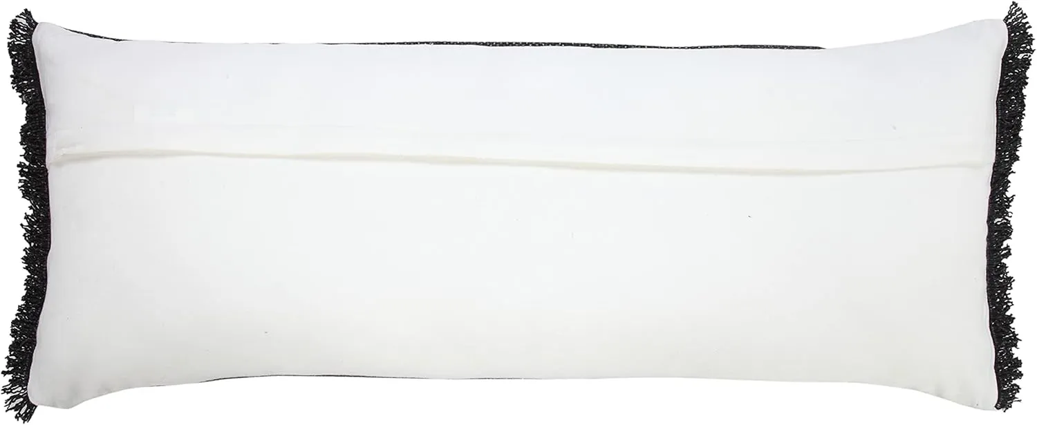 Harlow Hilll 14x36 Throw Pillow Cover for Home Decor | Decorative Lumbar Pillow Covers for Couch & Bed | 100% Cotton Pillow Covers | Farmhouse Decor for Living & Bedroom | Black