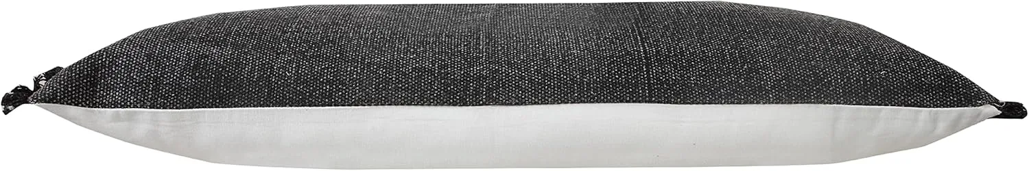 Harlow Hilll 14x36 Throw Pillow Cover for Home Decor | Decorative Lumbar Pillow Covers for Couch & Bed | 100% Cotton Pillow Covers | Farmhouse Decor for Living & Bedroom | Black