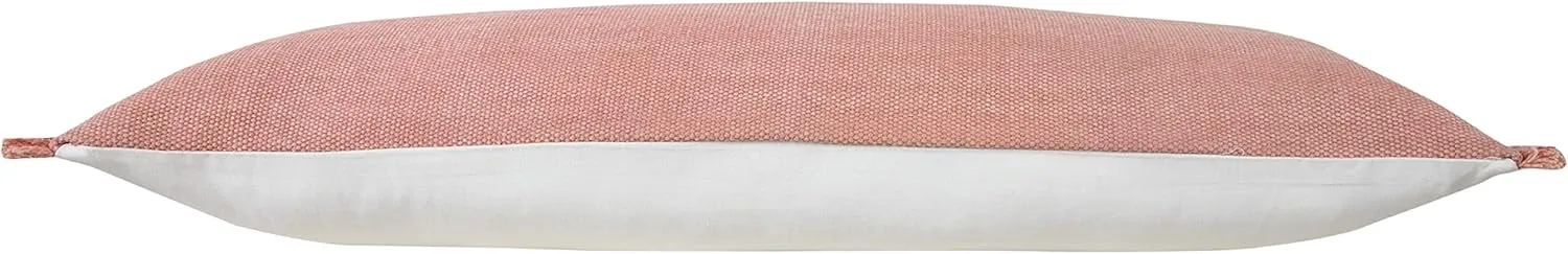 Harlow Hilll 14x36 Throw Pillow Cover for Home Decor | Decorative Lumbar Pillow Covers for Couch & Bed | 100% Cotton Pillow Covers | Farmhouse Decor for Living & Bedroom | Pink