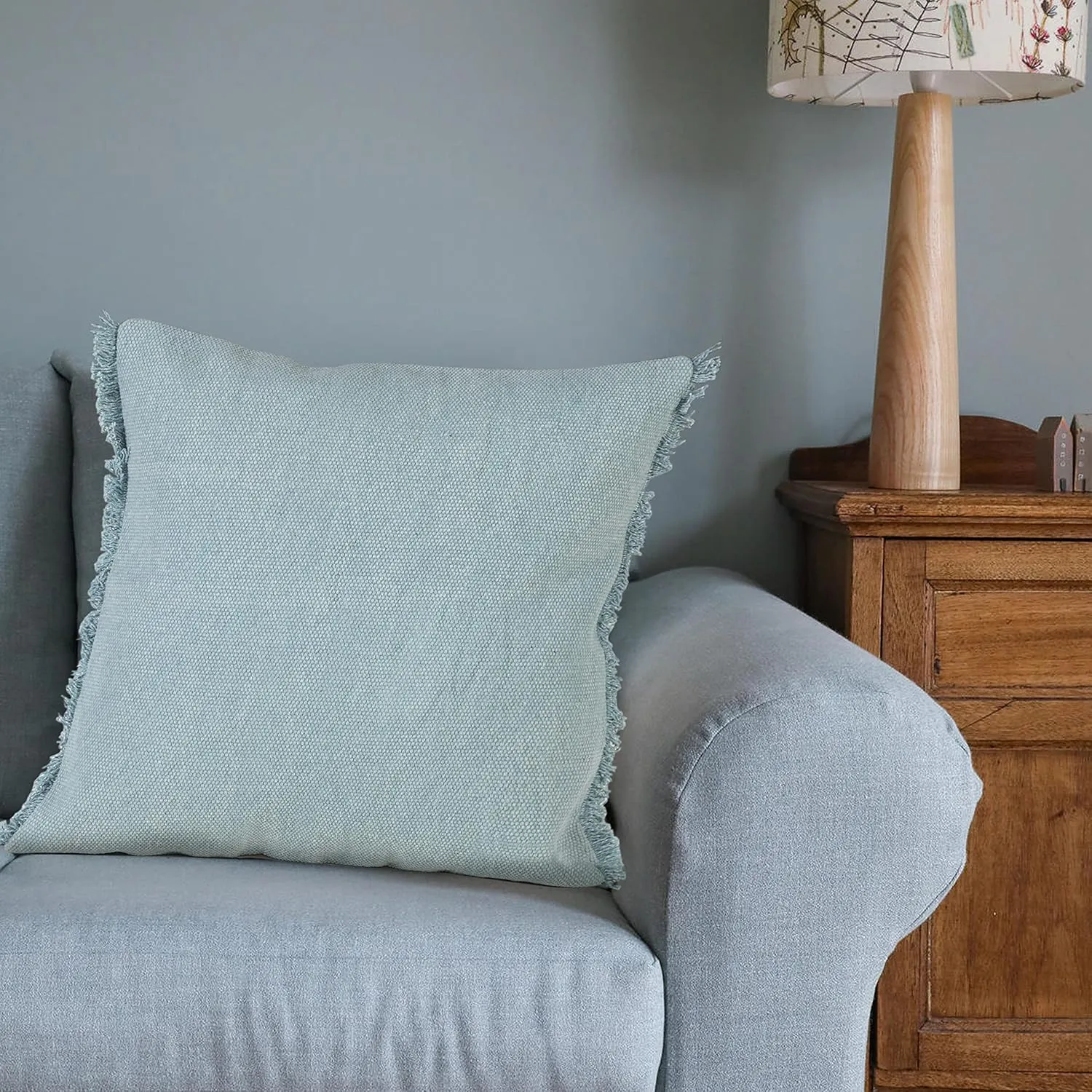 Harlow Hilll 20x20 Inches Solid Throw Pillow Covers For Home Decor Farmhouse Boho Cushion Covers For Throw Pillows Perfect For Living Room Couch & Bedroom Decorations Blue