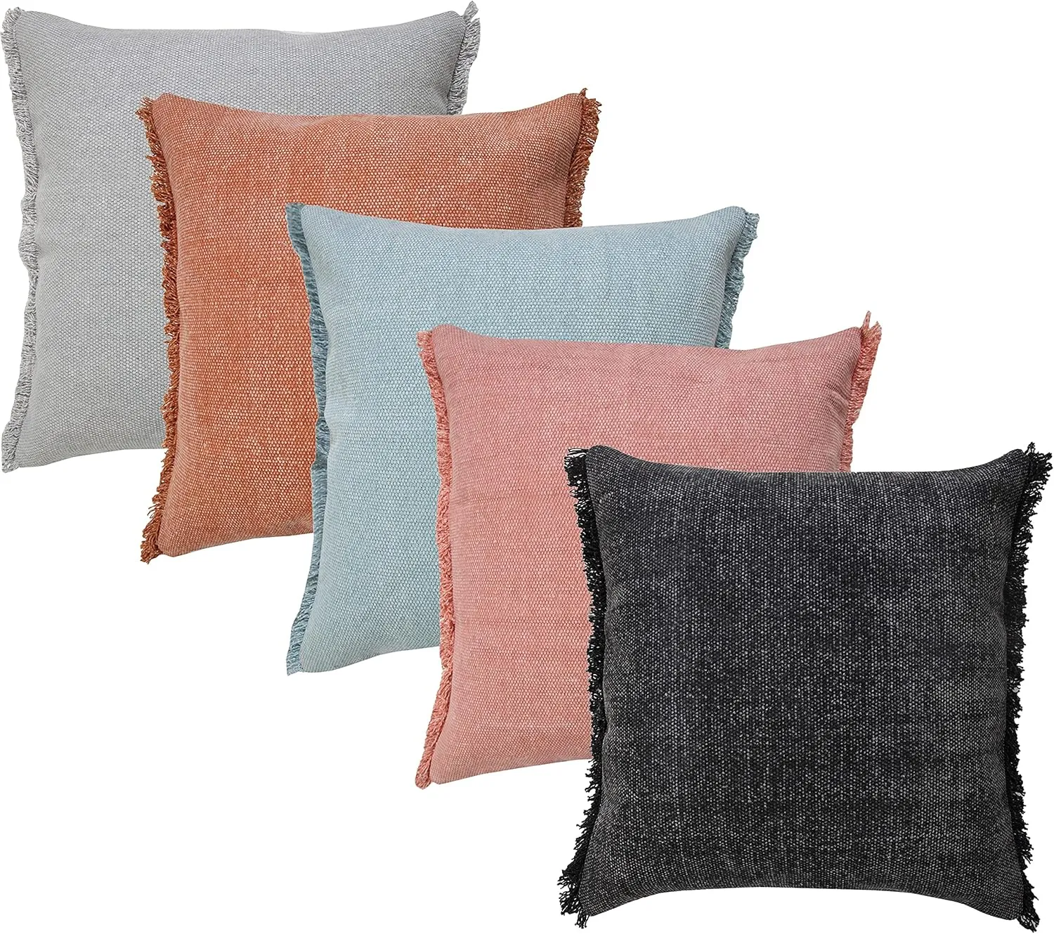 Harlow Hilll 20x20 Inches Solid Throw Pillow Covers For Home Decor Farmhouse Boho Cushion Covers For Throw Pillows Perfect For Living Room Couch & Bedroom Decorations Blue