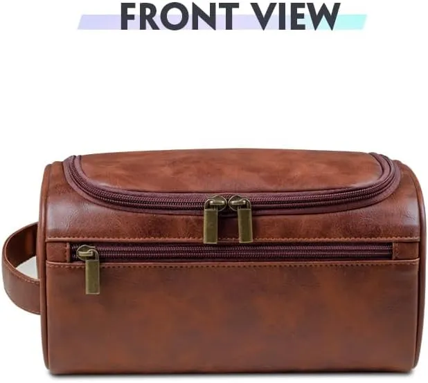 HDSD Custom Leather Toiletry Bag for Men Women Personalized Travel Hanging Toiletry Bag Travel Organizer Cosmetic Bag Groomsmen Gifts
