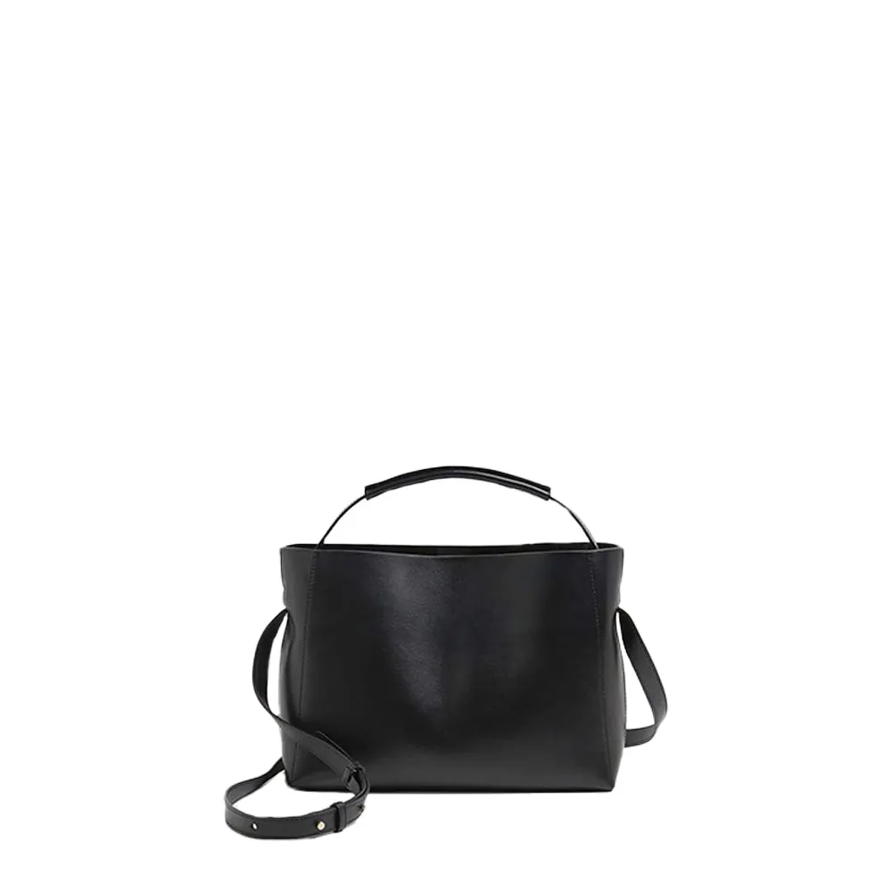 Hedda Mini Black Leather Hand Bag