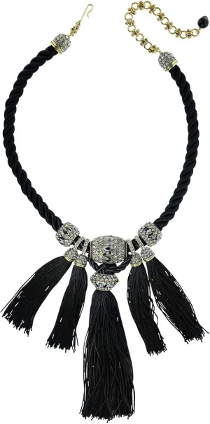 Heidi Daus®" Fringe Benefit Crystal Tassel Cord Necklace