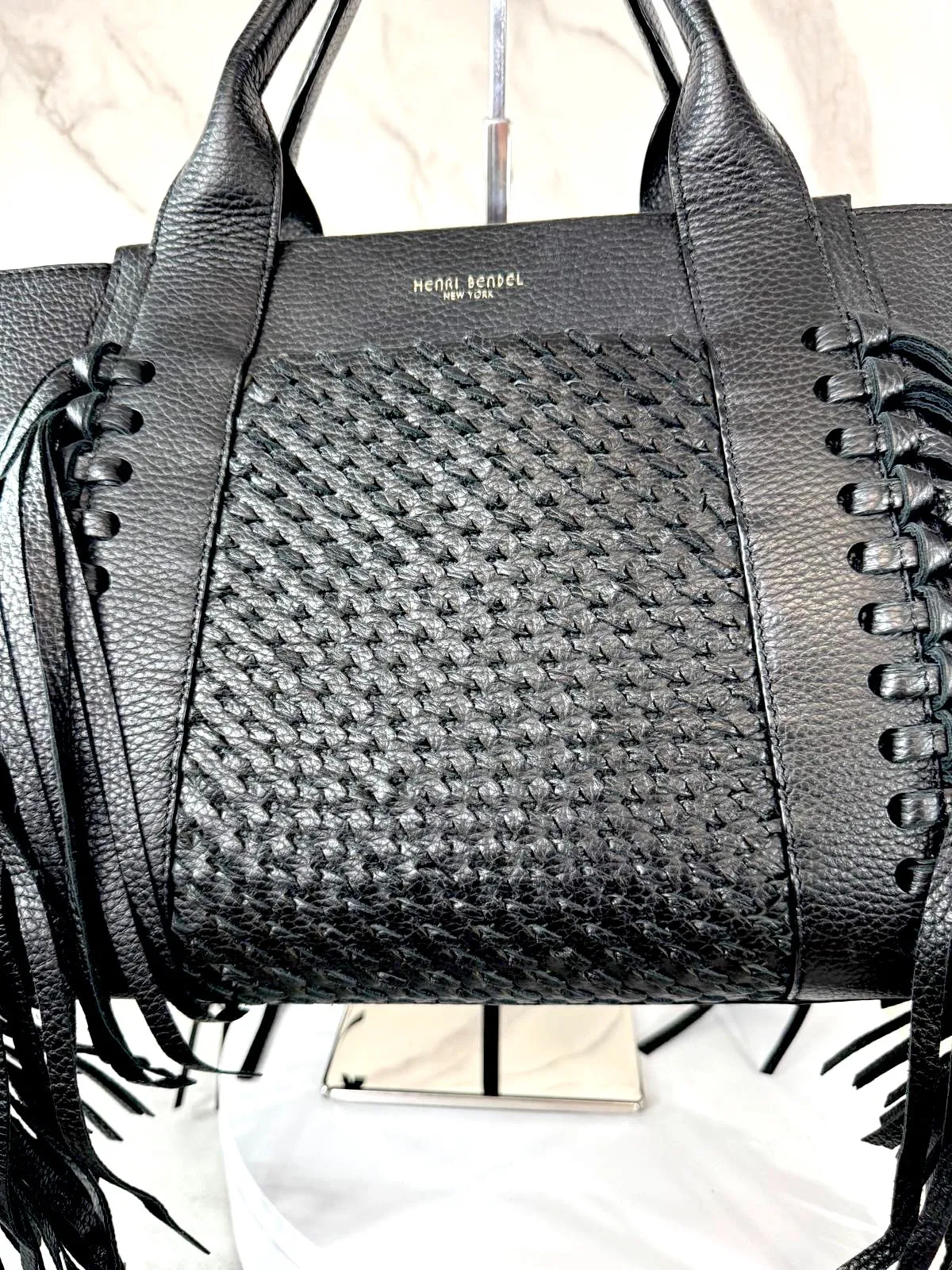 HENRI BENDEL FRINGE BRUNCH TOTE BAG