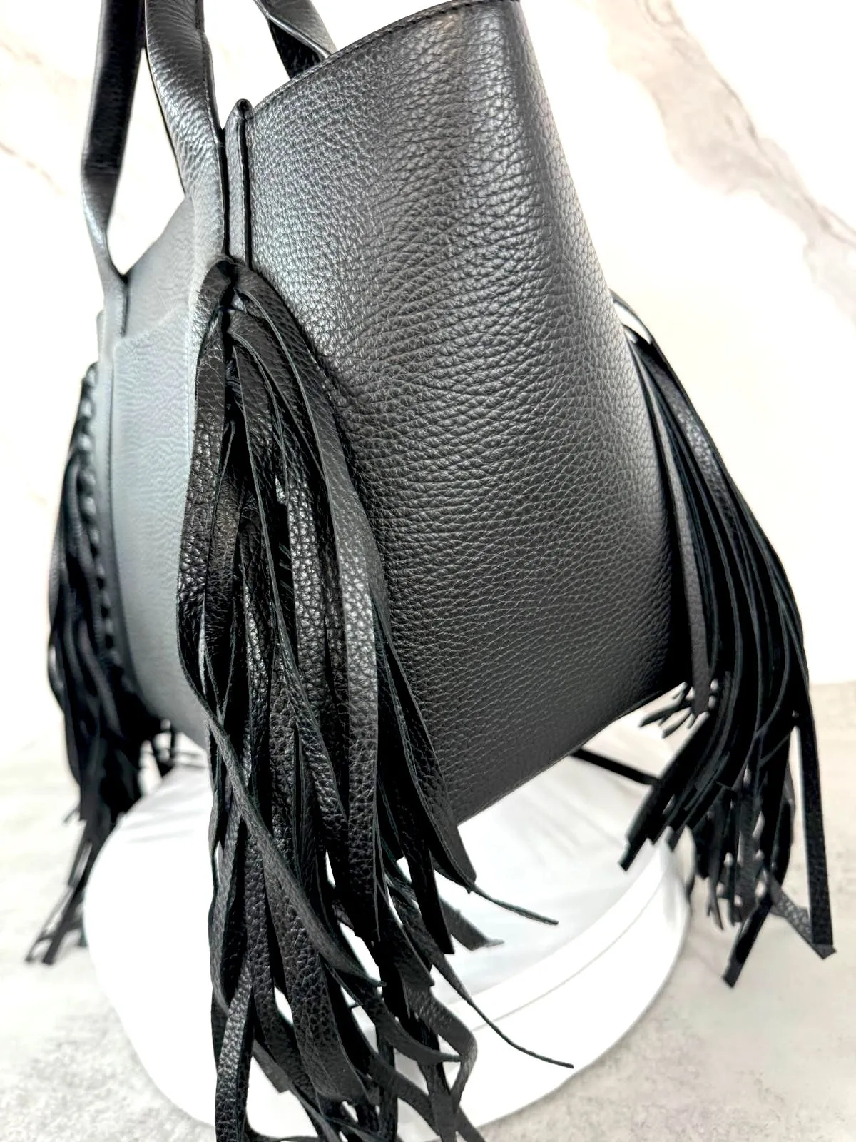HENRI BENDEL FRINGE BRUNCH TOTE BAG