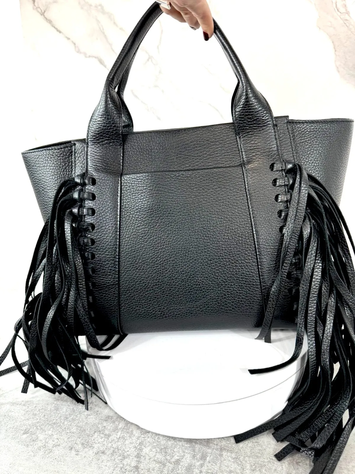 HENRI BENDEL FRINGE BRUNCH TOTE BAG