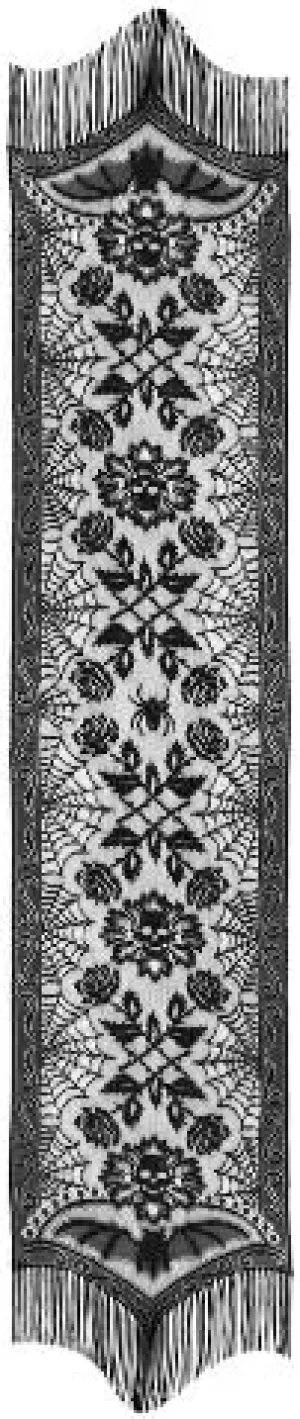 Heritage Lace 14-Inch by 80-Inch Halloween Gala Scarf/Runner, Black