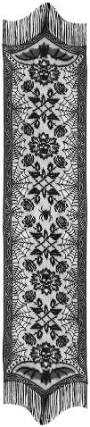 Heritage Lace 14-Inch by 80-Inch Halloween Gala Scarf/Runner, Black