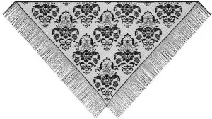 Heritage Lace 72-Inch by 36-Inch Halloween Damask Shawl, Black