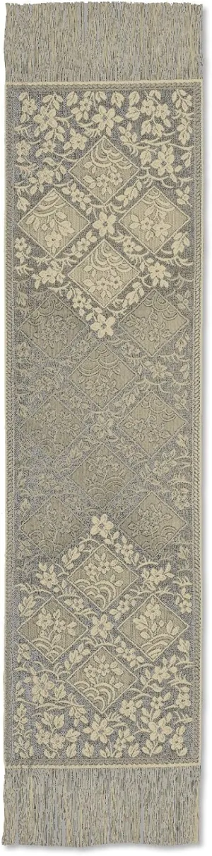 Heritage Lace, Gold Chantilly 14x66 Fringed Runner, 66"x14"