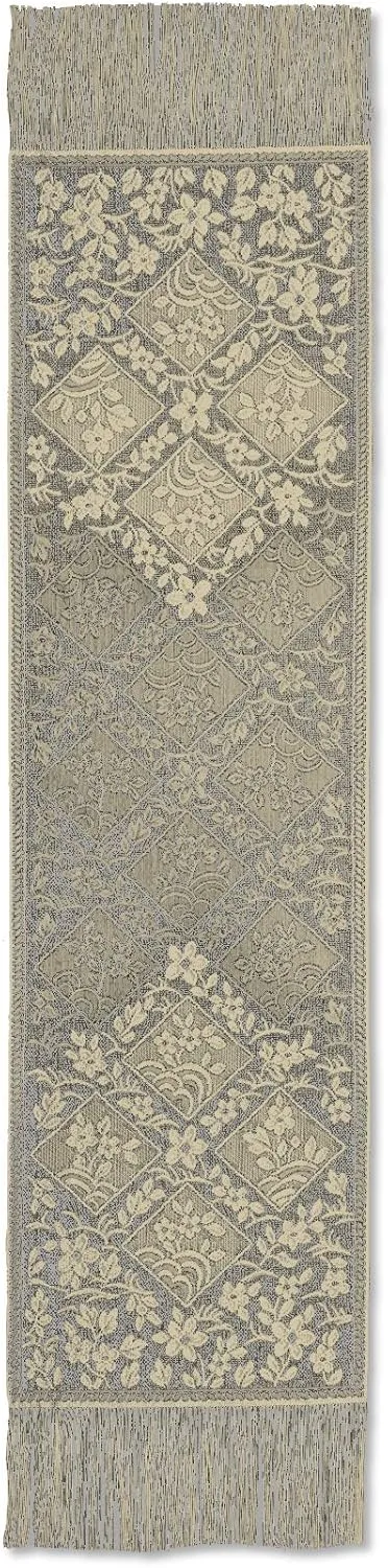 Heritage Lace, Gold Chantilly 14x66 Fringed Runner, 66"x14"
