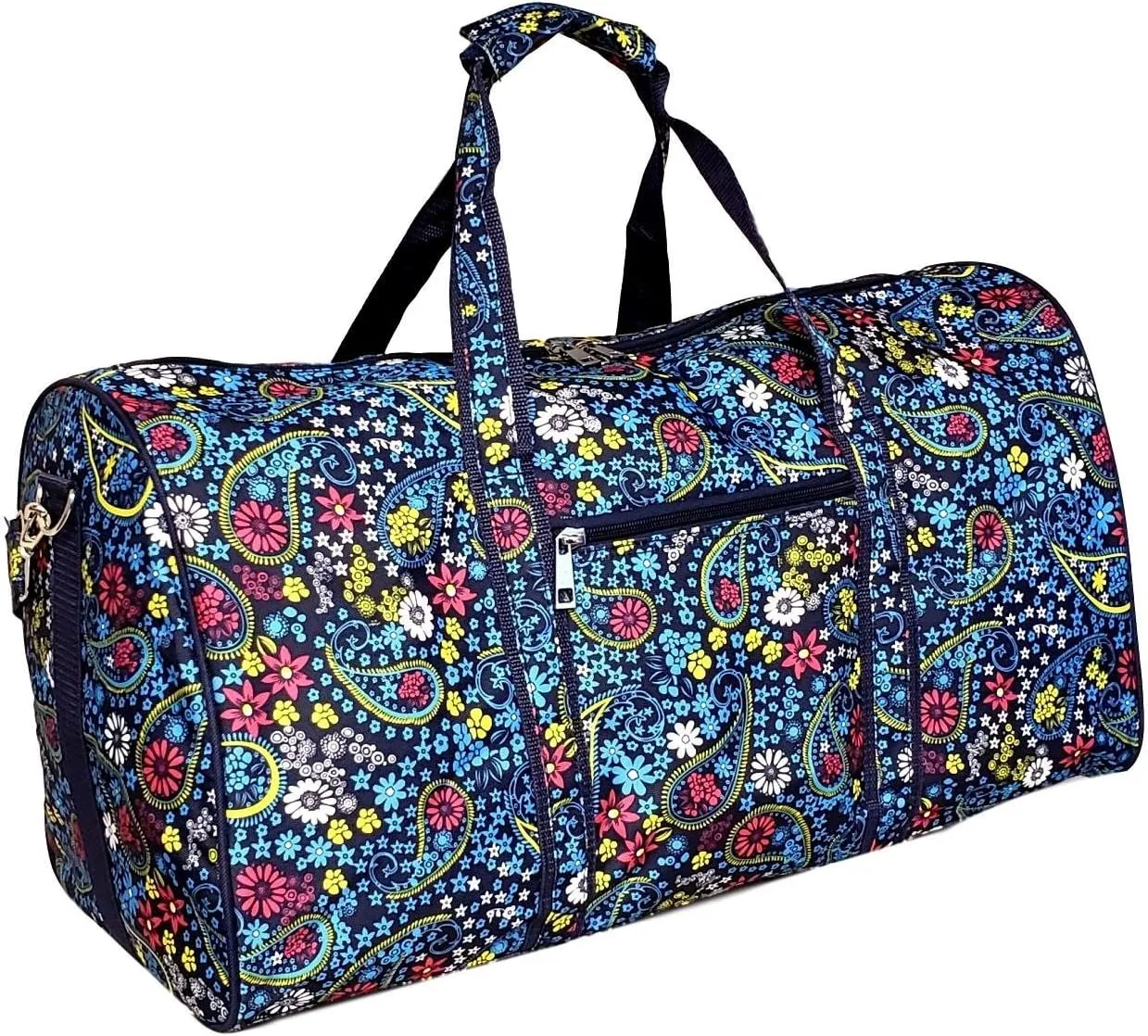 High Fashion 21 in Print Duffle (Navy Paisley - No Embroidery)