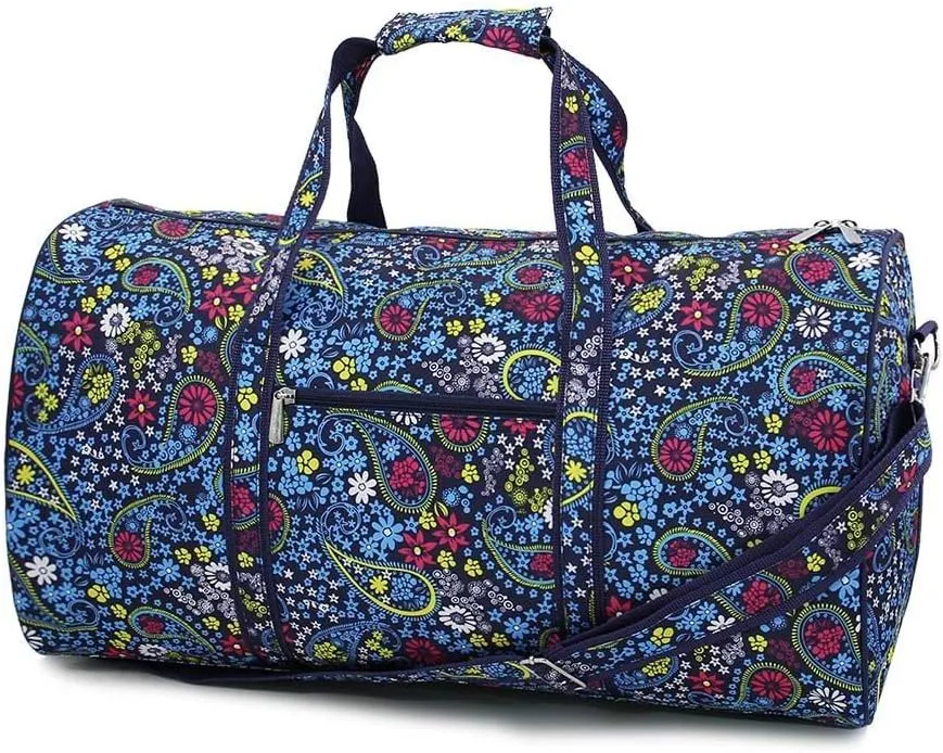 High Fashion 21 in Print Duffle (Navy Paisley - No Embroidery)