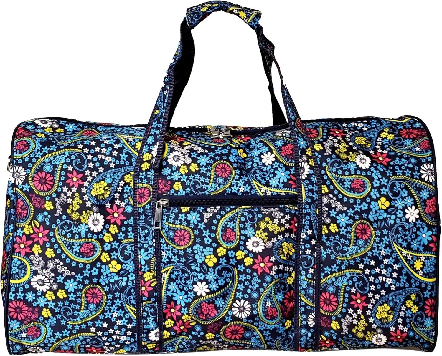 High Fashion 21 in Print Duffle (Navy Paisley - No Embroidery)