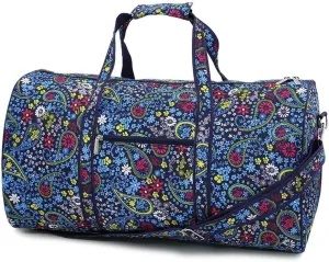 High Fashion 21 in Print Duffle (Navy Paisley - No Embroidery)