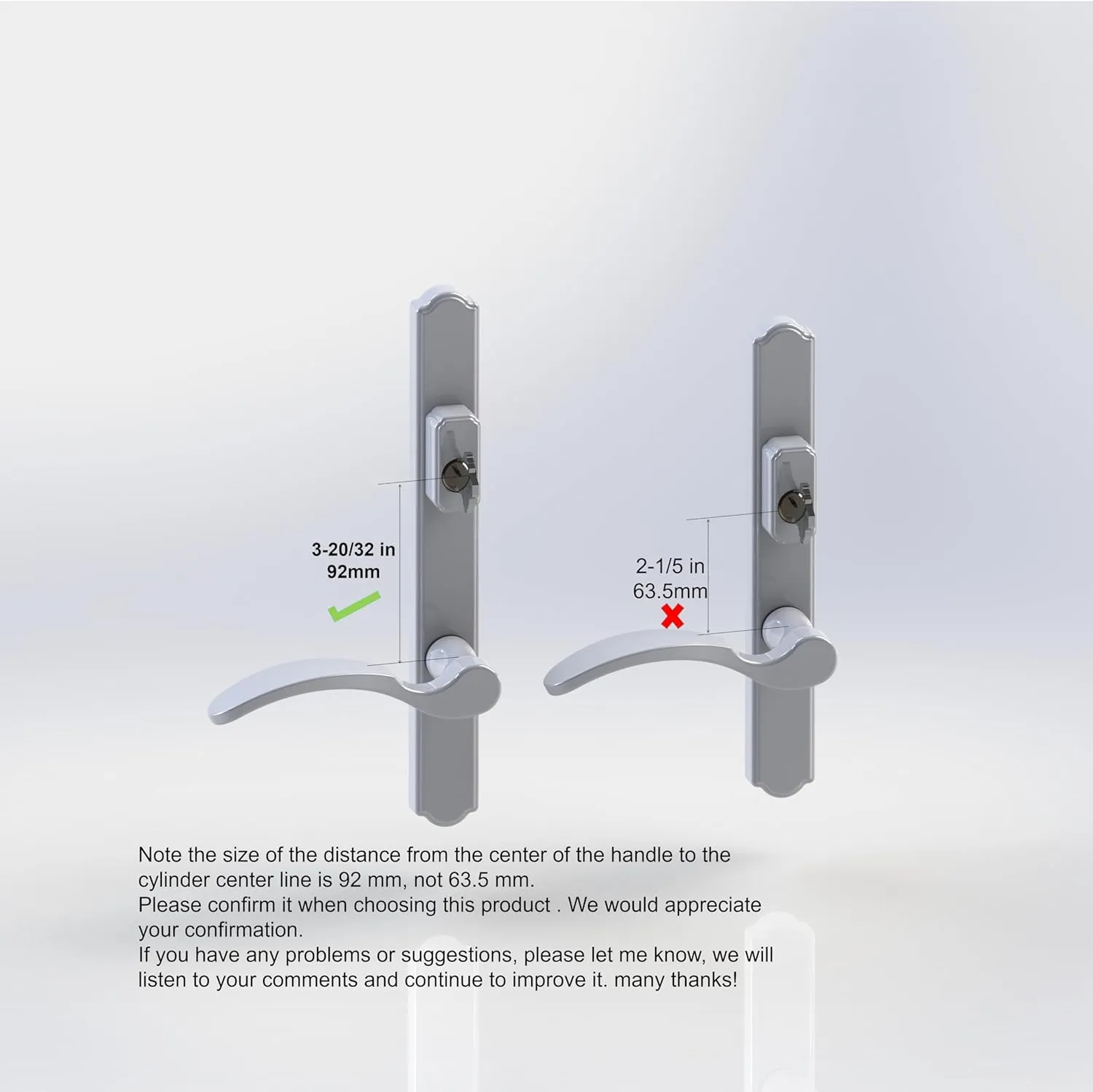 Hinged Patio Door Handle System Filled with Lever Handle Mortise Lock Set Universal Left and Right Entry Doors Handle （Brass）