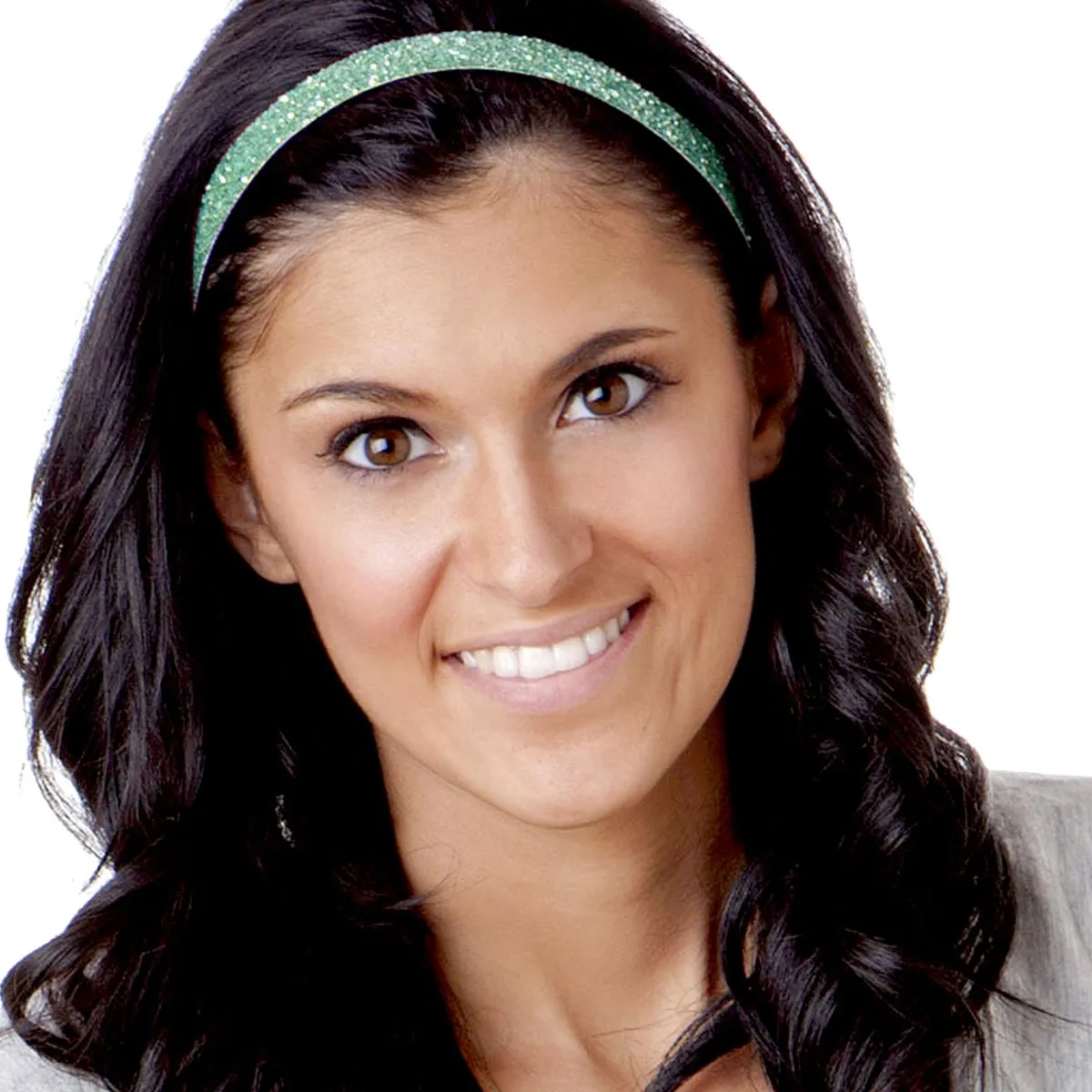 Hipsy REGULAR Size, Adjustable No Slip Sparkly Bling Mixed 3pk Headbands for Women Girls & Teens (Bling Glitter Mixed Seafoam Green)