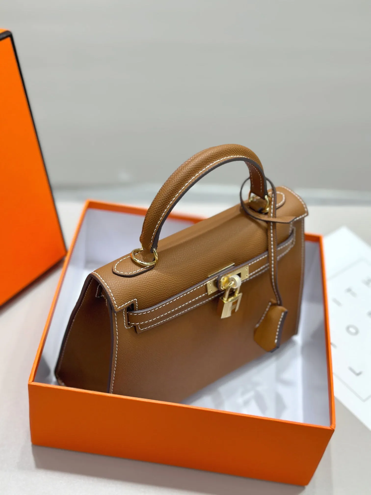 HM Kelly 25cm Gold Epsom Leather Gold Hardware
