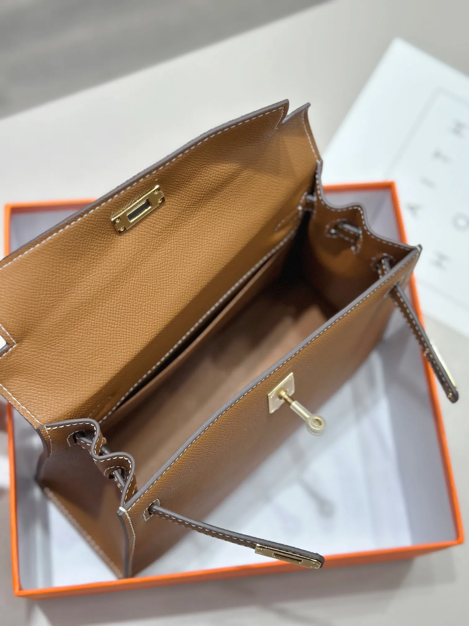 HM Kelly 25cm Gold Epsom Leather Gold Hardware