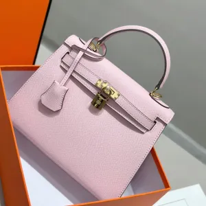 HM Kelly 25cm Light Pink Epsom Leather Gold Hardware