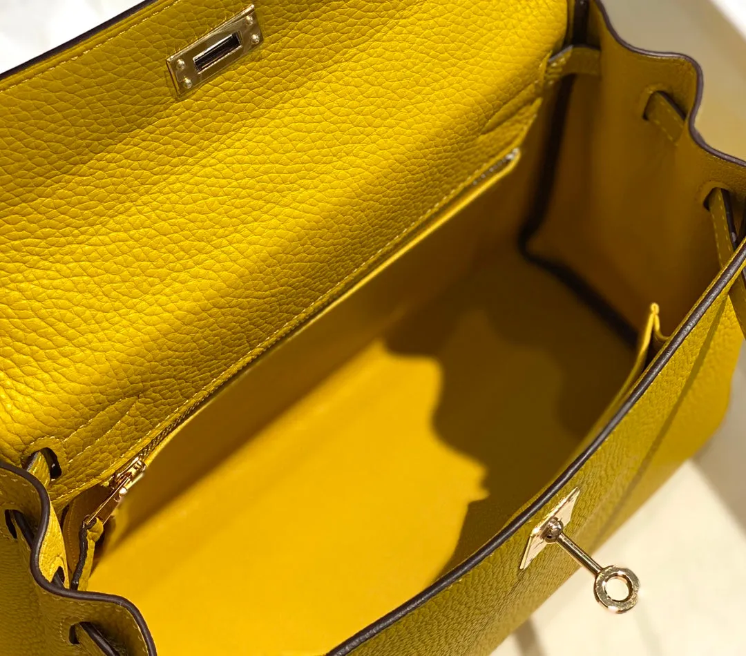 HM KELLY 25CM YELLOW TOGO GOLD HARDWARE