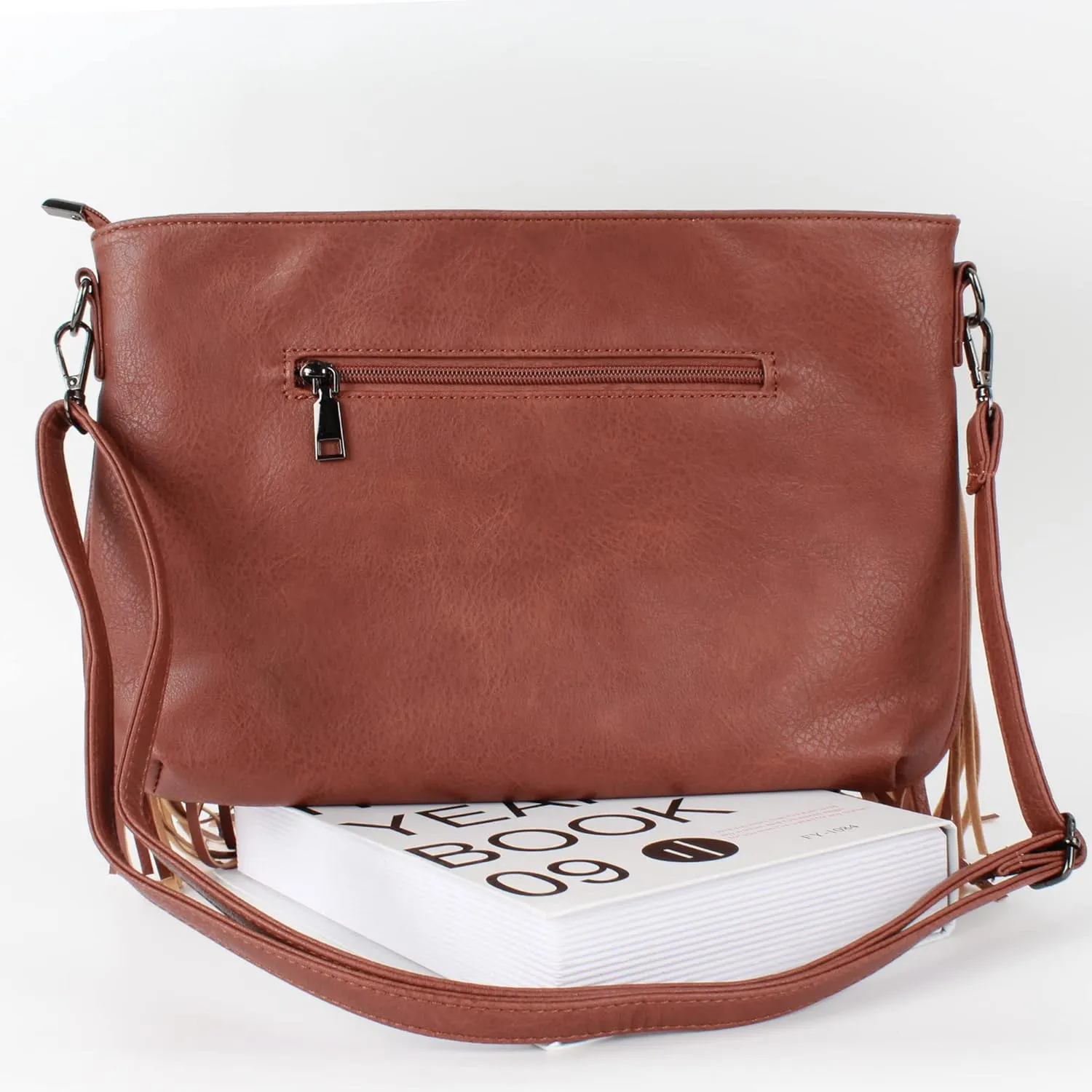 Hoce Women’s Leather Fringe Messenger Bag Large Hobo Crossbody Tassel Shoulder Bags, Gift for Mom Wife Girlfriend
