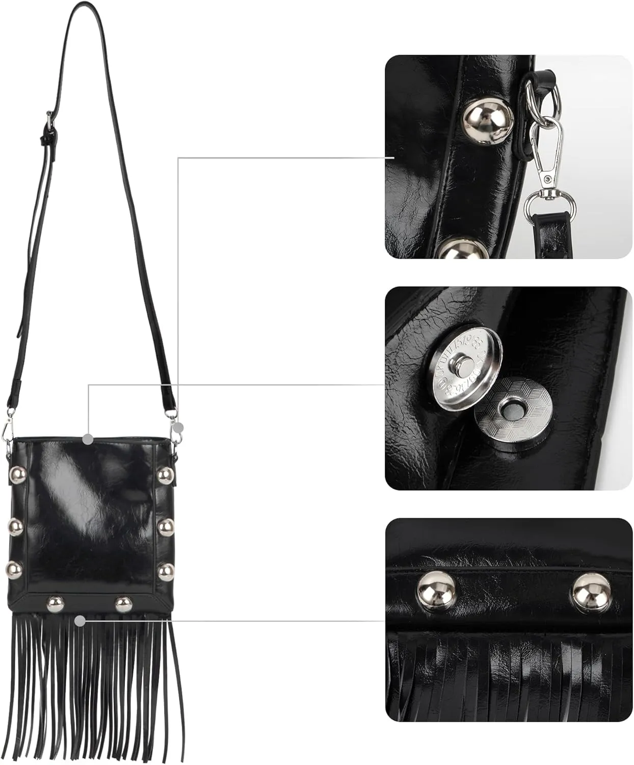 Hoce Women’s Leather Fringe Messenger Bag Large Hobo Crossbody Tassel Shoulder Bags, Gift for Mom Wife Girlfriend